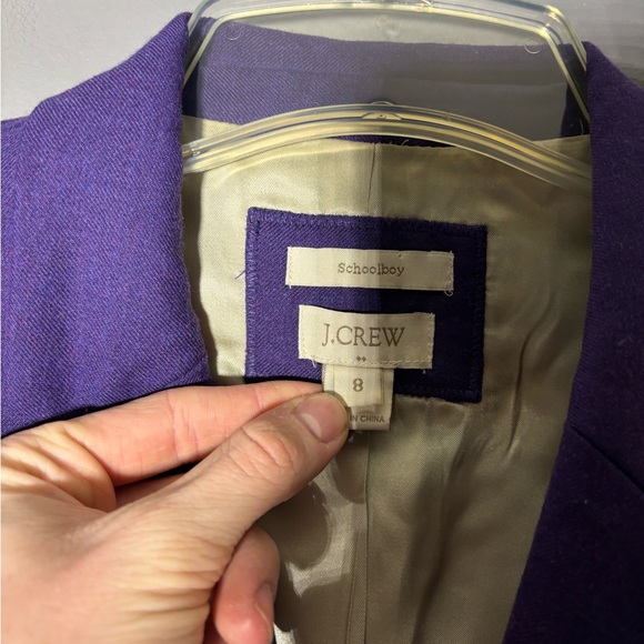 J.Crew Wool Blend Purple Schoolboy Blazer Womens Size 8 - Picture 3 of 4